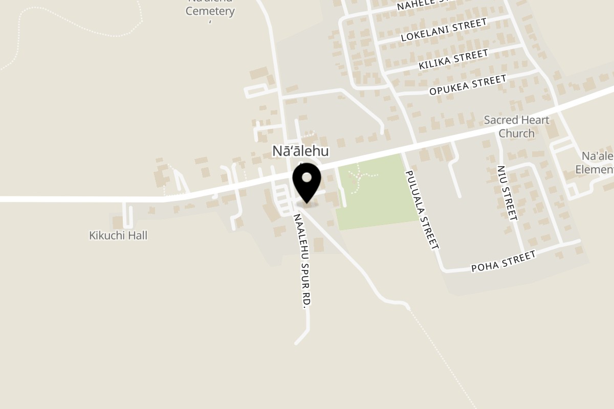 Map showing the location of Hana Hou Restaurant on 95-1148 Naalehu Spur Rd in Naalehu